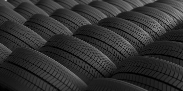 Car tires as background. 3d illustration